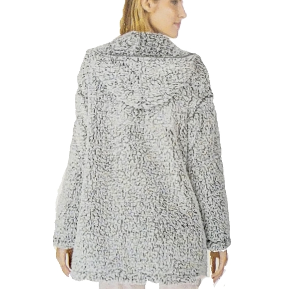 🎄SALE🎄NWT Kensie Womens Charcoal Gray Frosted Hooded Cardigan - Picture 2 of 4